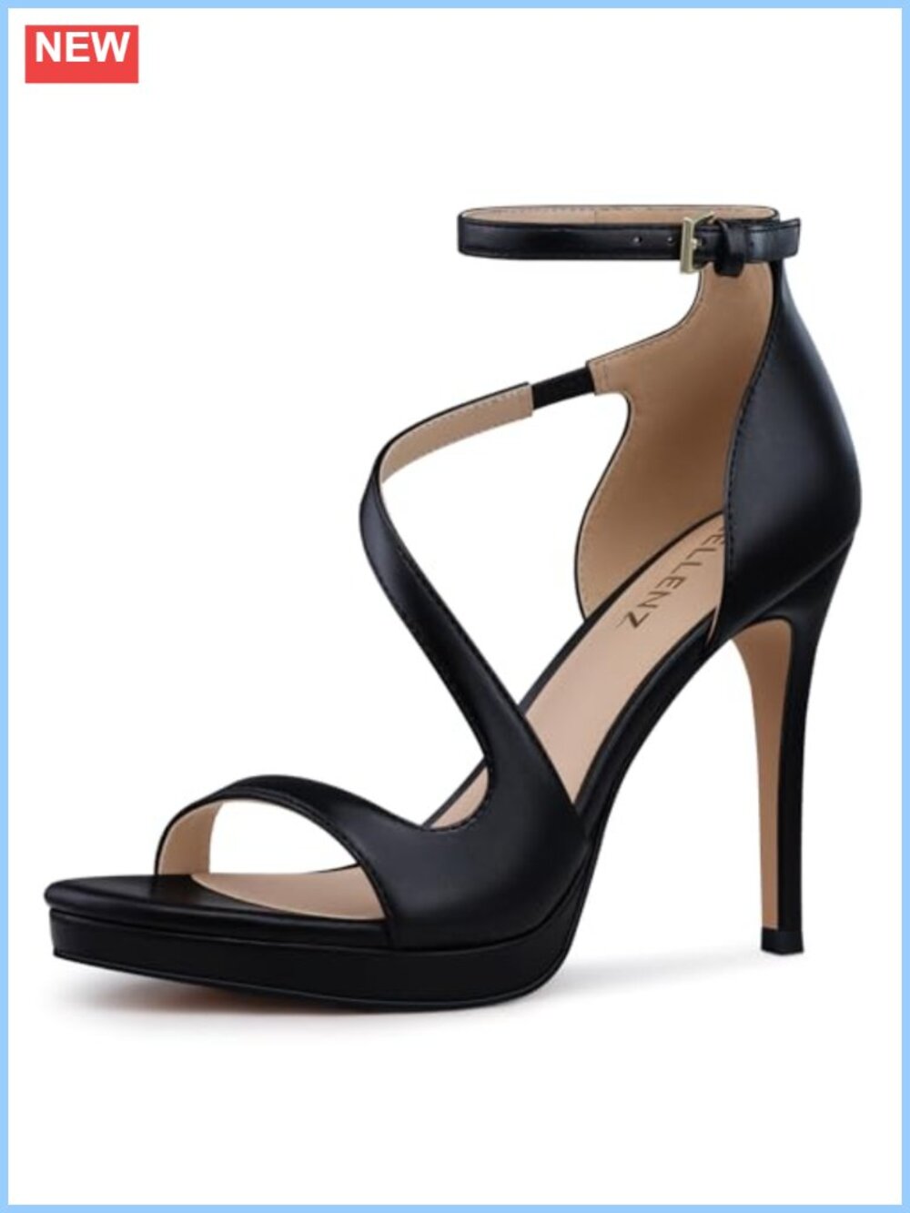 4.3 Inch Stiletto Heels Platform High Heels Comfortable Dressy Ankle Strap Slip